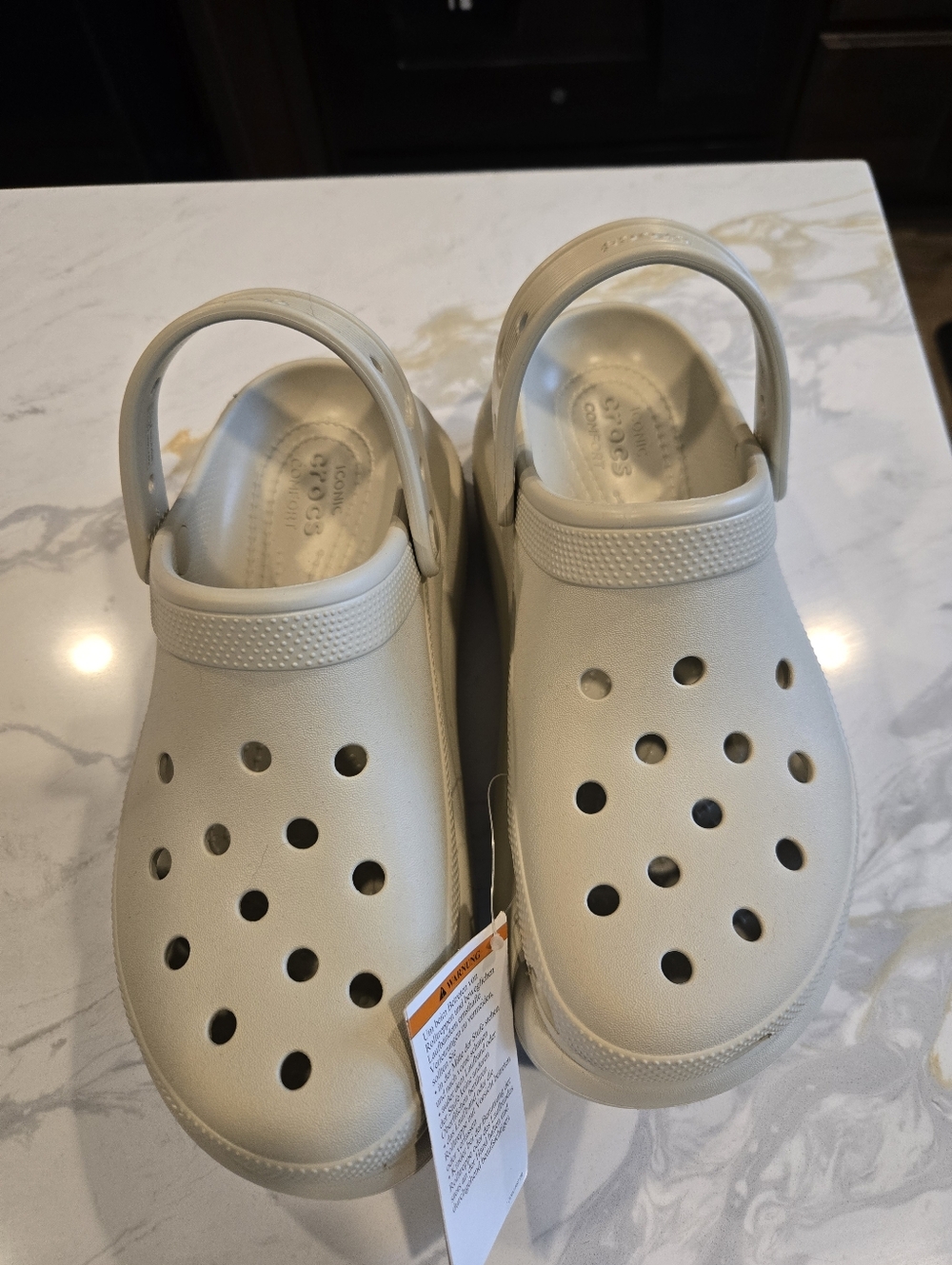 NWT. Crocs Classic Crush Clog In Bone. Womens Size 9